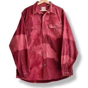 RED HEAD BRAND \ Button Down Tie Dye Shirt Red Men's Sz L